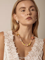 SENLORE Avocado Crystal Pearl Necklace – Lifestyle Shot