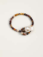 Raw Stone Baroque Pearl Bracelet — phoenix stone, egg yolk stone, lapis lazuli, turquoi... | SENLORE