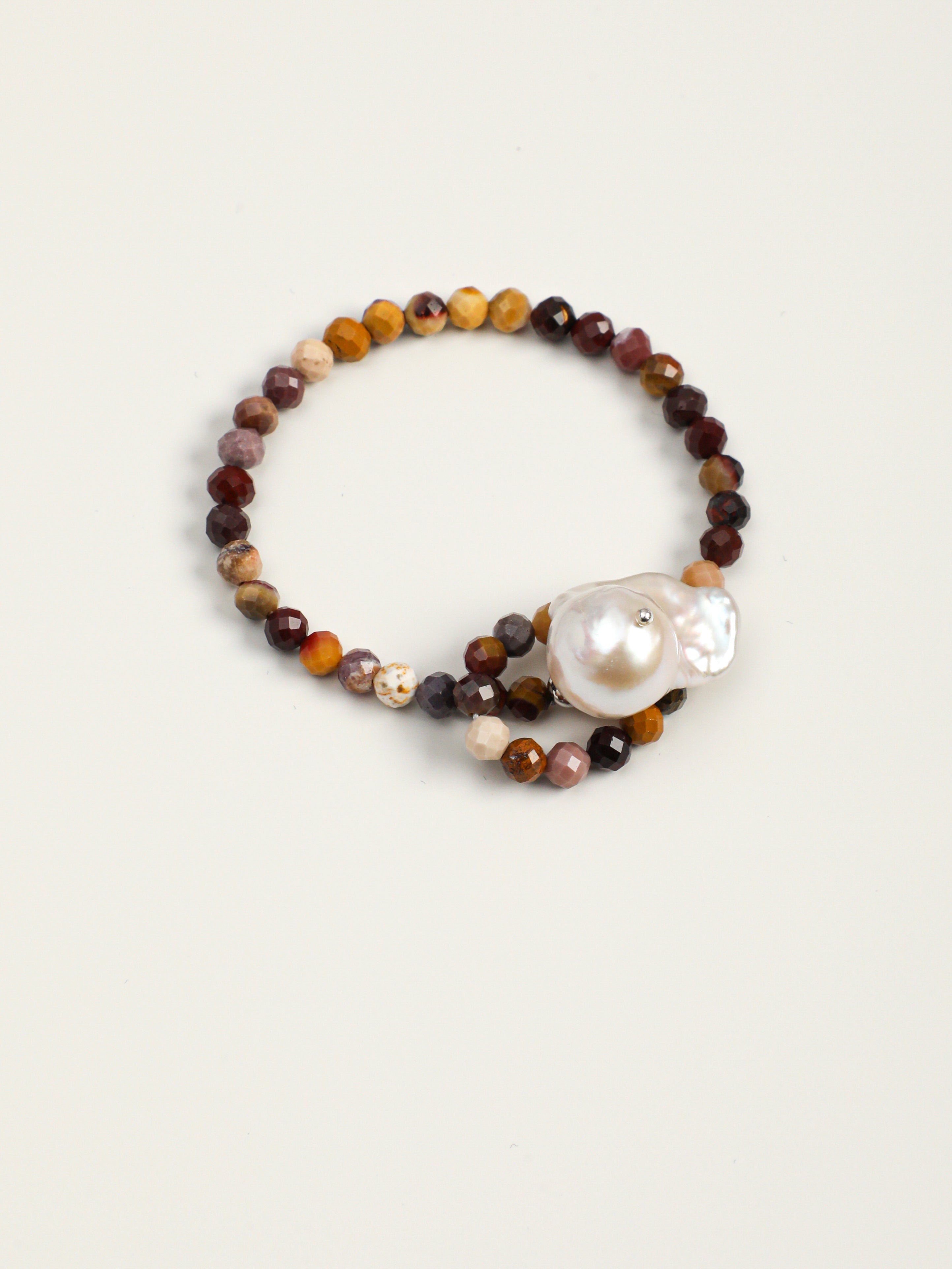 Raw Stone Baroque Pearl Bracelet — phoenix stone, egg yolk stone, lapis lazuli, turquoi... | SENLORE