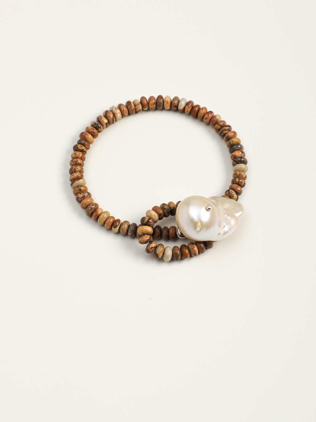 Raw Stone Baroque Pearl Bracelet — phoenix stone, egg yolk stone, lapis lazuli, turquoi... | SENLORE