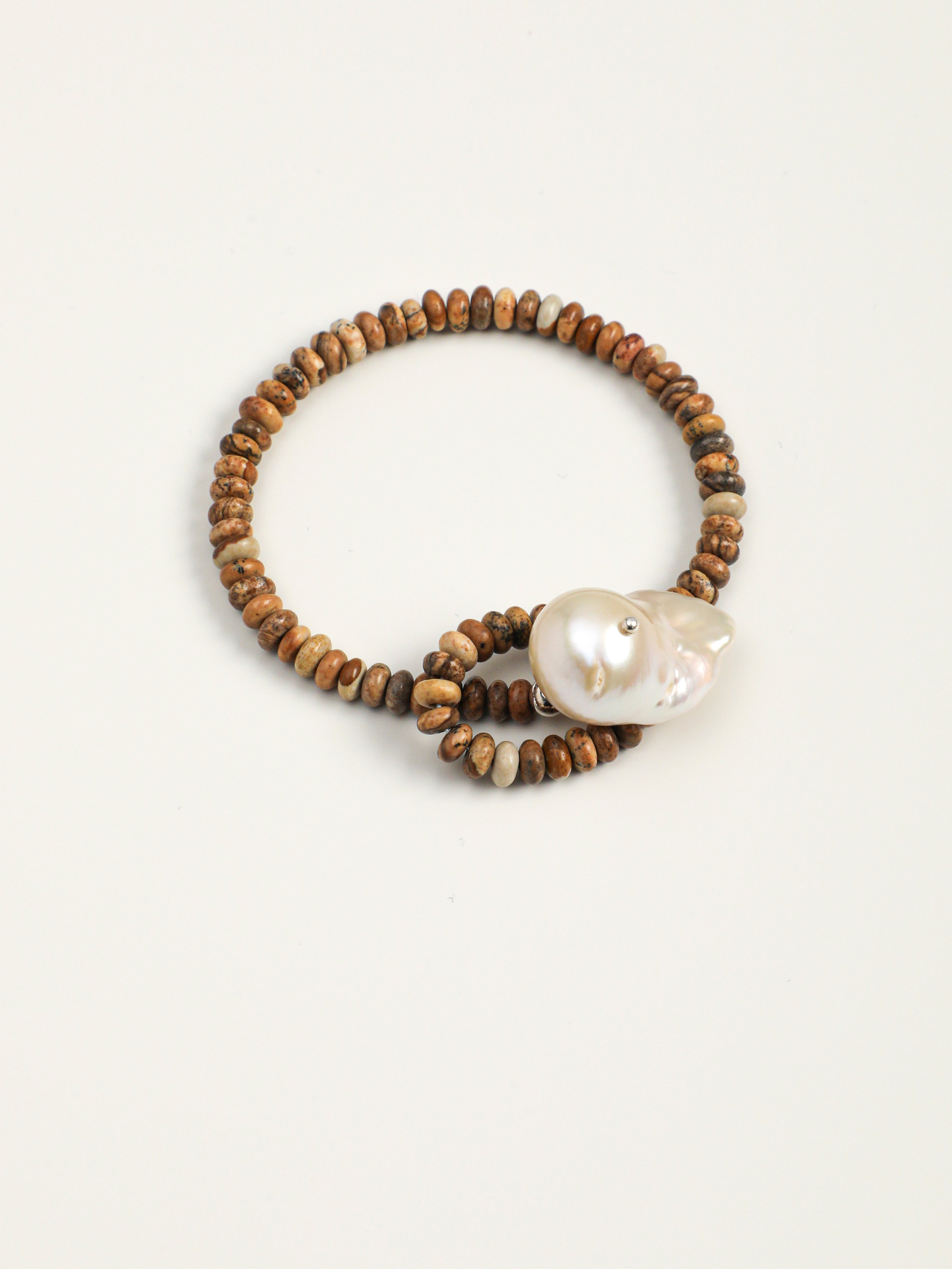 Raw Stone Baroque Pearl Bracelet — phoenix stone, egg yolk stone, lapis lazuli, turquoi... | SENLORE