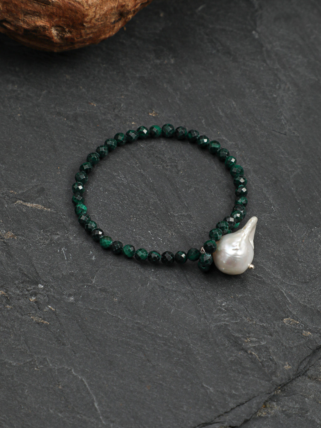 Raw Stone Baroque Pearl Bracelet — phoenix stone, egg yolk stone, lapis lazuli, turquoi... | SENLORE