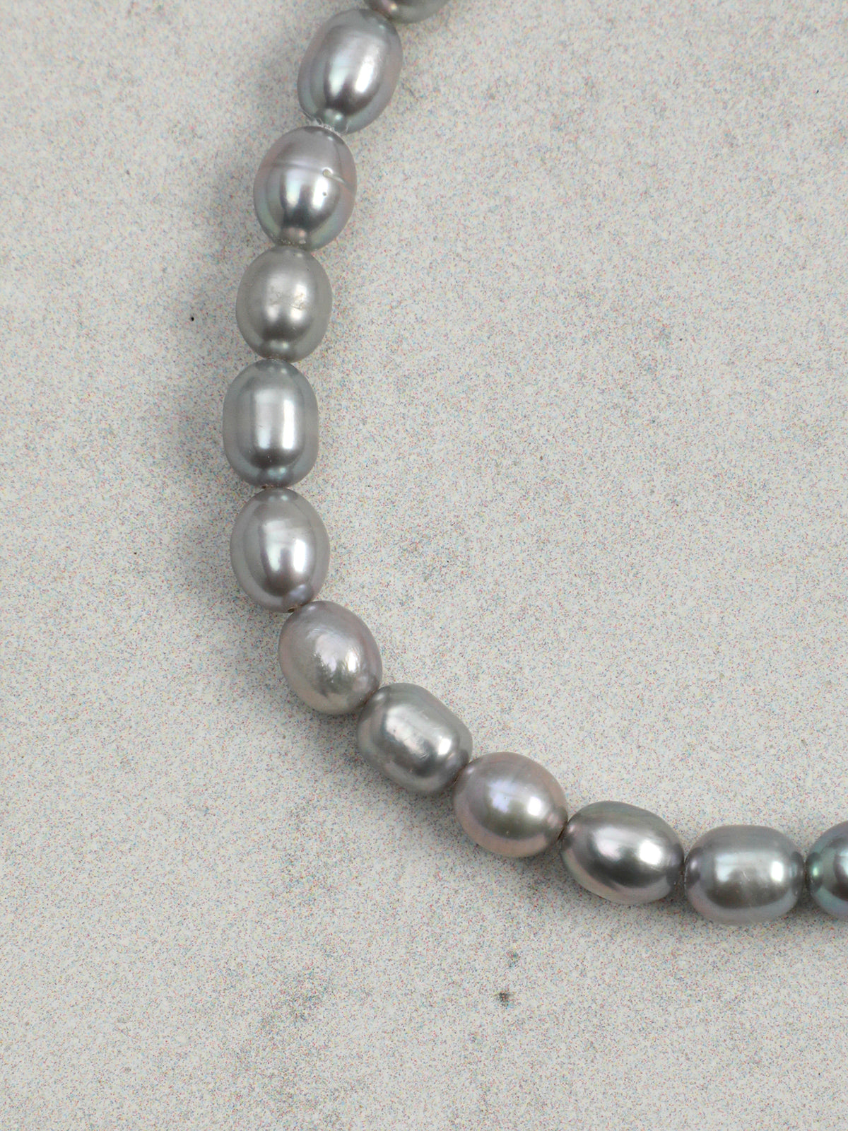 Blue Vein Grey Pearl Bracelet — blue-vein stone knotted bead & grey freshwater seed pearl & S925 Sterling Silver | SENLORE