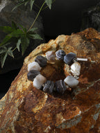 Persian Agate Baroque Pearl Bracelet — Persian agate freeform, 大巴洛克珍珠, sterling silver logo... | SENLORE