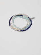 Daughter of the Sea Pearl Bracelet — freshwater seed pearls, aquamarine, lapis lazul... | SENLORE