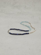 Daughter of the Sea Pearl Bracelet — freshwater seed pearls, aquamarine, lapis lazul... | SENLORE