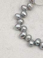 Clear Quartz Twist & Grey Pearl Bracelet — clear quartz twist beads, freshwater grey pearl, ste... | SENLORE