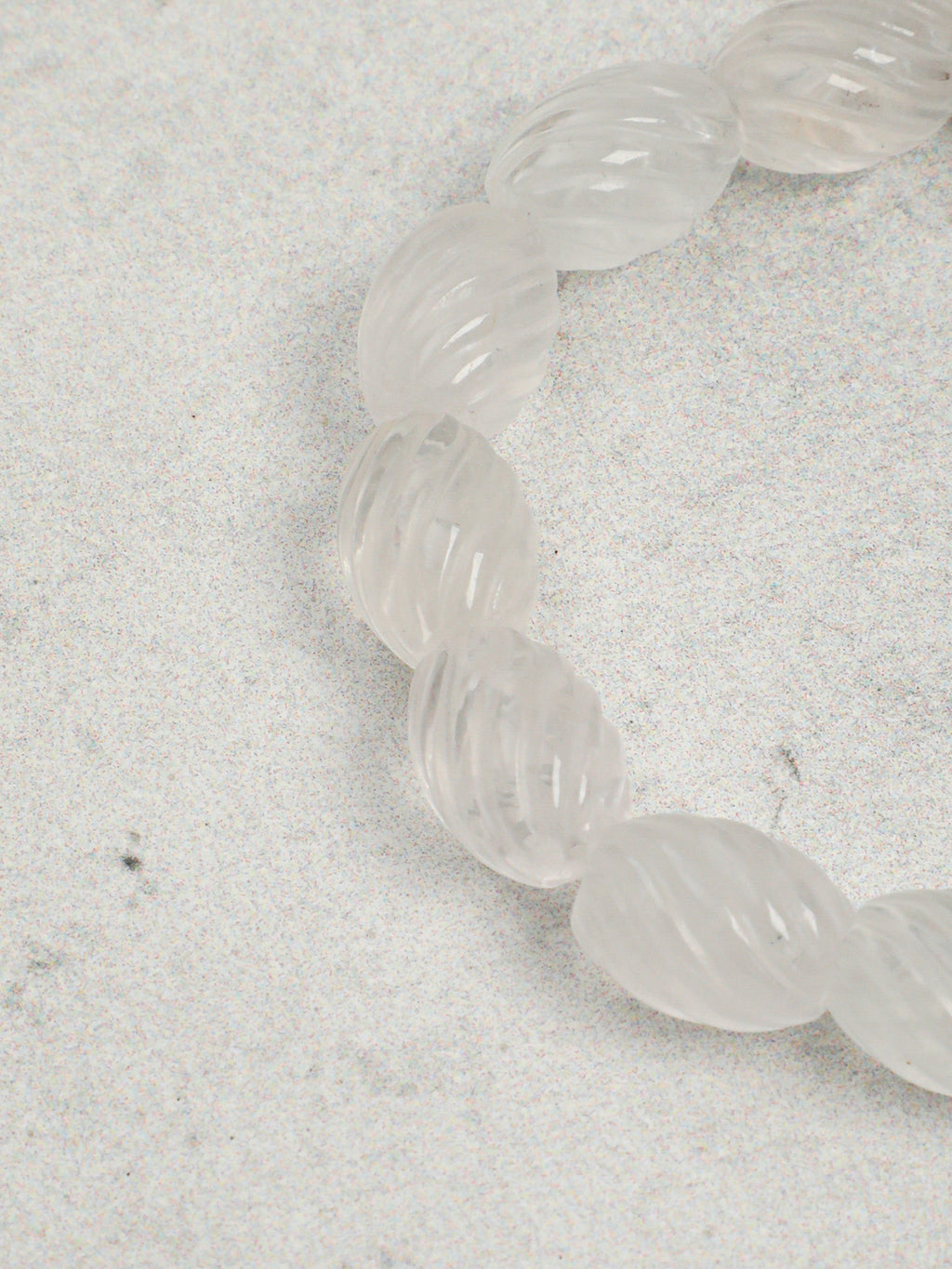 Clear Quartz Twist & Grey Pearl Bracelet — clear quartz twist beads, freshwater grey pearl, ste... | SENLORE