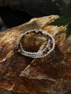 Egg Yolk Stone & Grey Moonstone Pearl Bracelet — freshwater seed pearls, grey moonstone, egg yolk sto... | SENLORE