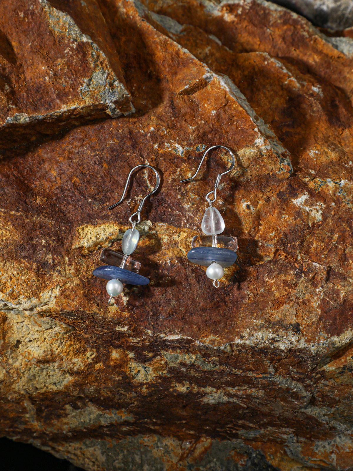 SENLORE Aquamarine Natural Pearl Earrings – Lifestyle Shot