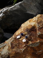 SENLORE Button Baroque Crystal Earrings – Front View
