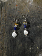 SENLORE Button Baroque Crystal Earrings – Detail Close-up