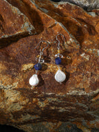 SENLORE Button Baroque Crystal Earrings – Side View