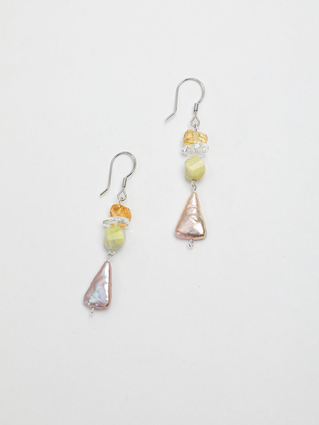 SENLORE Triangular Baroque Crystal Earrings – Detail Close-up