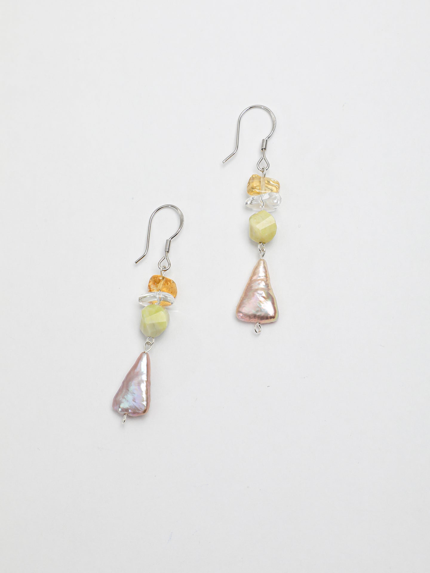 SENLORE Triangular Baroque Crystal Earrings – Detail Close-up