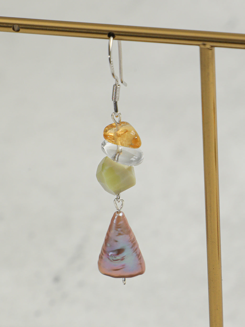 SENLORE Triangular Baroque Crystal Earrings – Lifestyle Shot