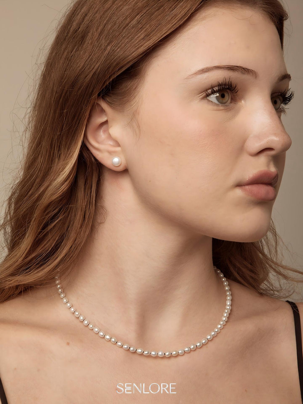 Pure Minimalist Pearl Necklace — natural freshwater pearl, S925 silver clasp | SENLORE