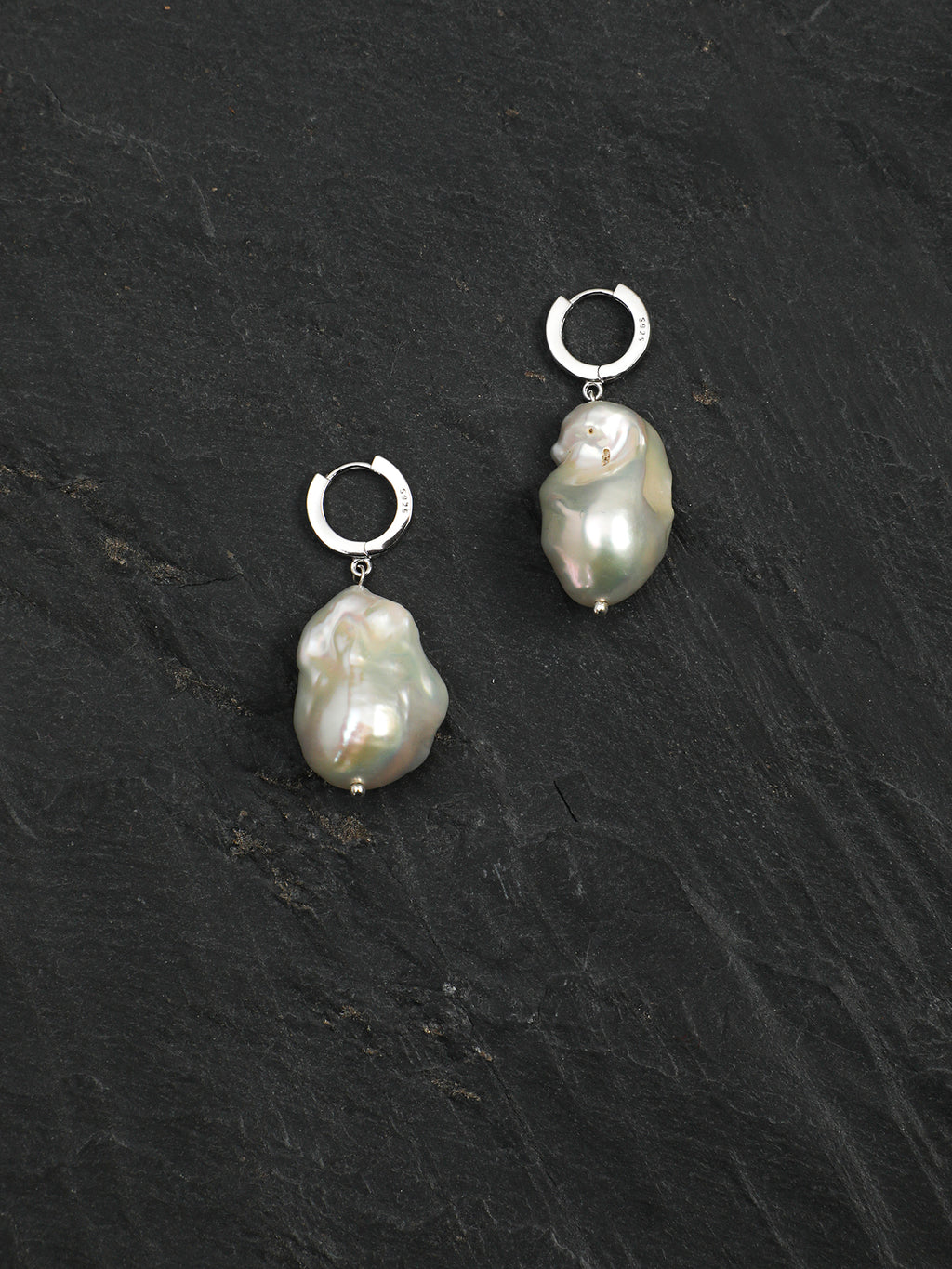 SENLORE Natural Baroque Drop Earrings – Side View