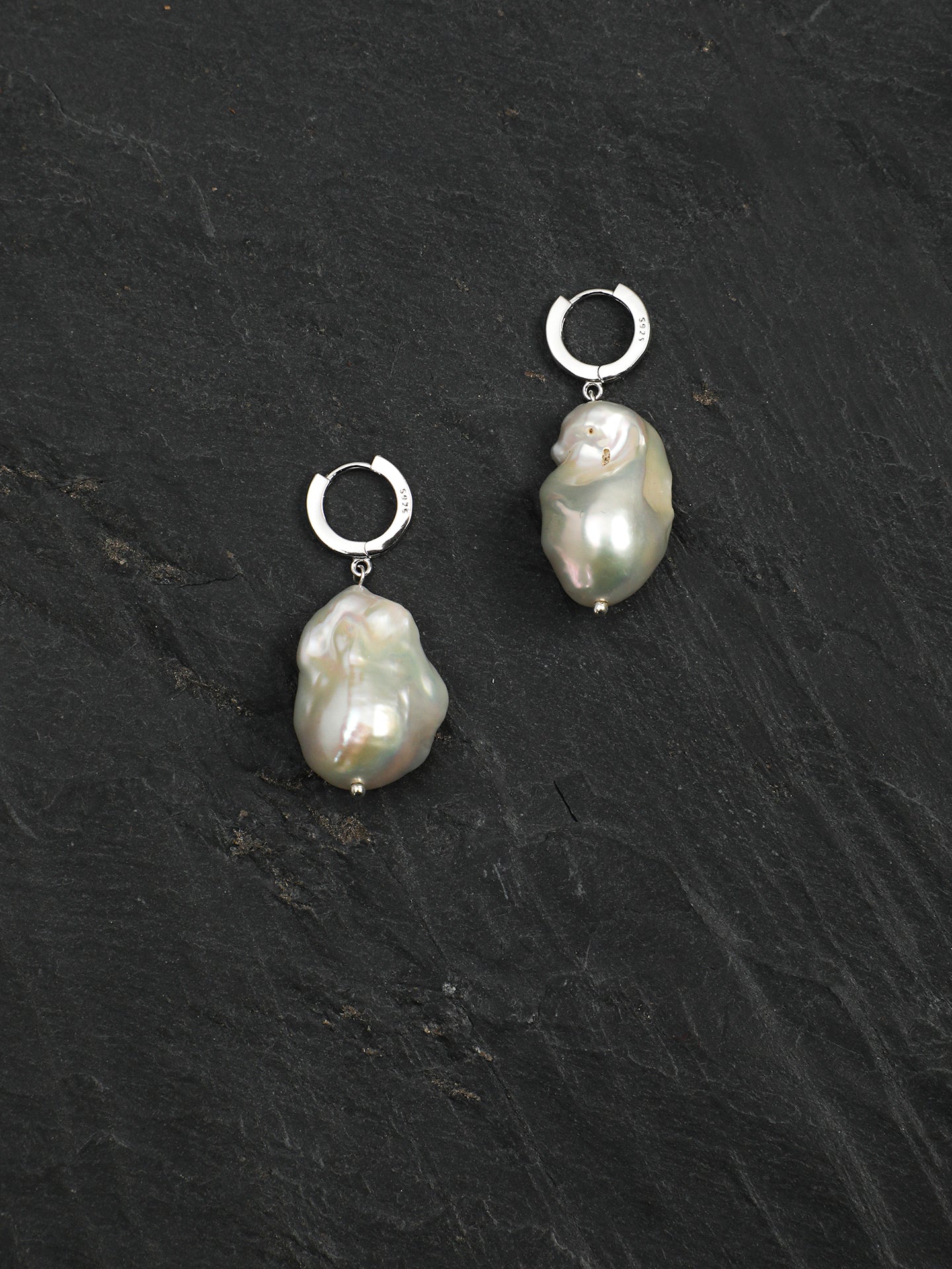 SENLORE Natural Baroque Drop Earrings – Side View