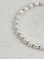 Minimalist Seed Pearl Bracelet — flawless aurora seed pearls, sterling silver open cl... | SENLORE