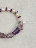 Amethyst Pearl Bracelet — freshwater pearl, amethyst freeform nuggets, am... | SENLORE