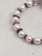 Amethyst Pearl Bracelet — freshwater pearl, amethyst freeform nuggets, am... | SENLORE