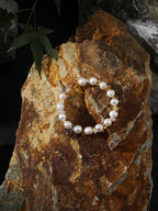 Prosperity Citrine Pearl Bracelet — freeform Brazilian citrine & citrine chip & S925 Sterling Silver | SENLORE