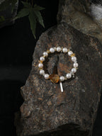 Prosperity Citrine Pearl Bracelet — freeform Brazilian citrine & citrine chip & S925 Sterling Silver | SENLORE