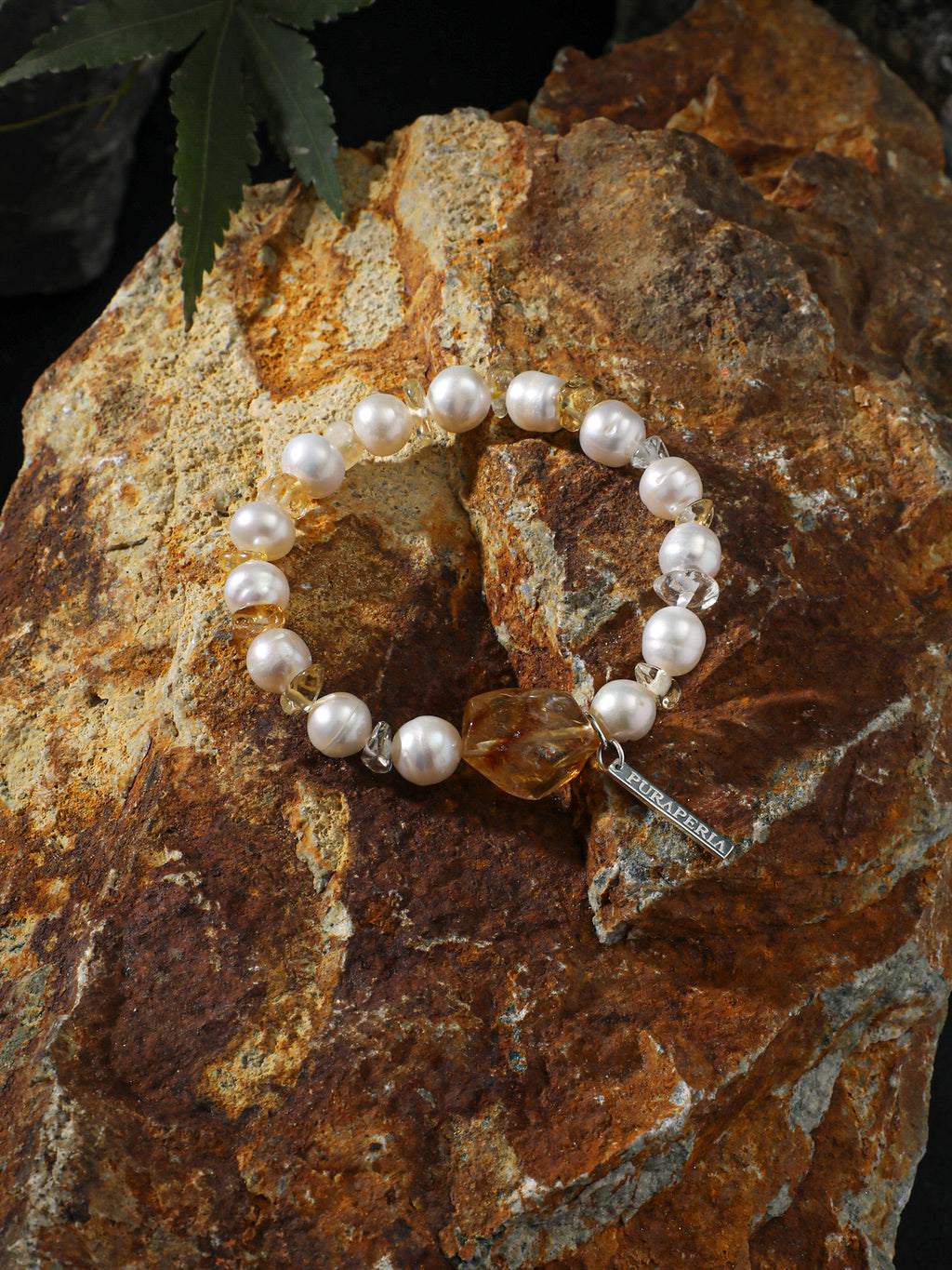 Prosperity Citrine Pearl Bracelet — freeform Brazilian citrine & citrine chip & S925 Sterling Silver | SENLORE
