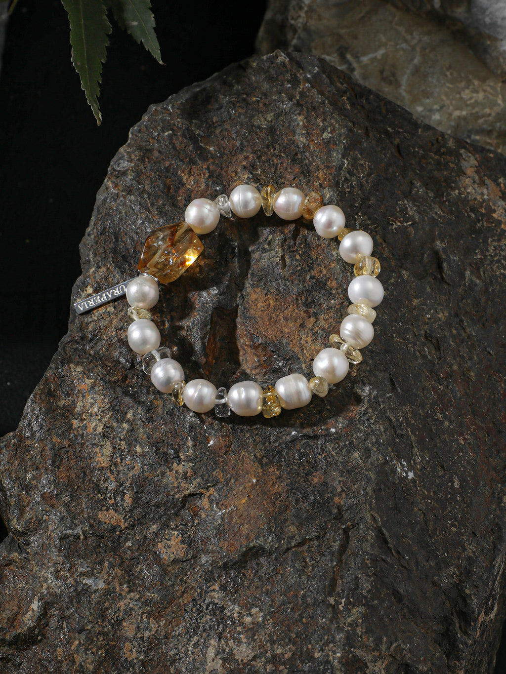 Prosperity Citrine Pearl Bracelet — freeform Brazilian citrine & citrine chip & S925 Sterling Silver | SENLORE