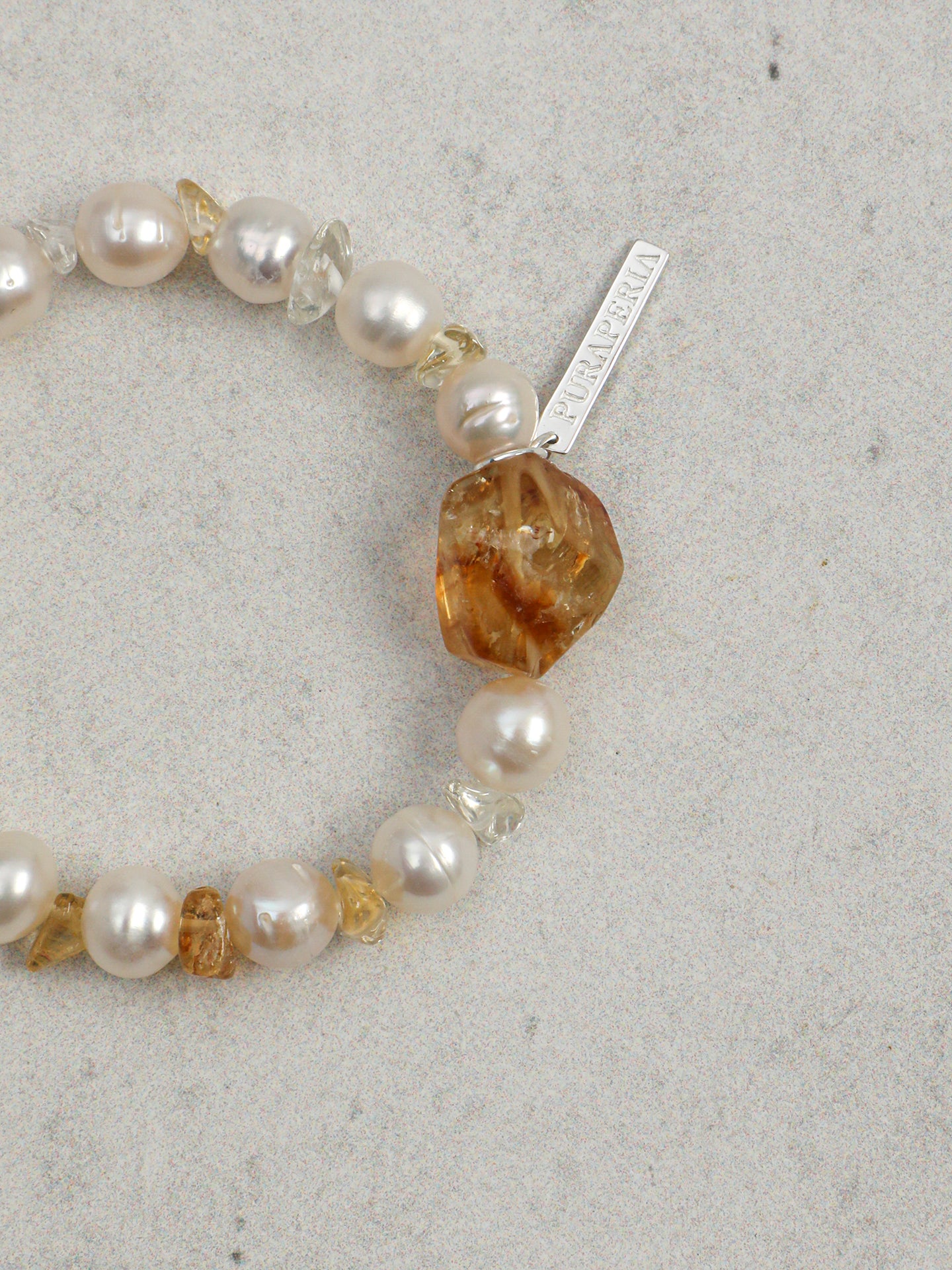 Prosperity Citrine Pearl Bracelet — freeform Brazilian citrine & citrine chip & S925 Sterling Silver | SENLORE