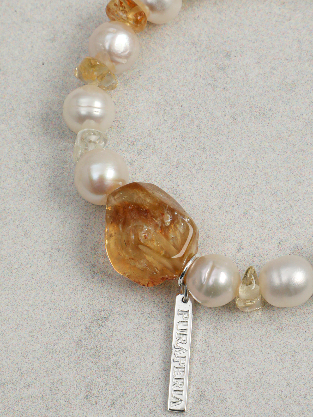 Prosperity Citrine Pearl Bracelet — freeform Brazilian citrine & citrine chip & S925 Sterling Silver | SENLORE
