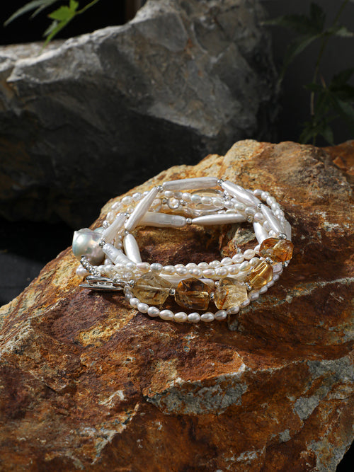 SENLORE Baroque Crystal Necklace – Front View