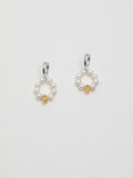 SENLORE Citrine & Pearl Earrings – Detail Close-up
