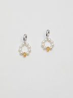 SENLORE Citrine & Pearl Earrings – Detail Close-up