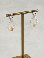 SENLORE Citrine & Pearl Earrings – Side View