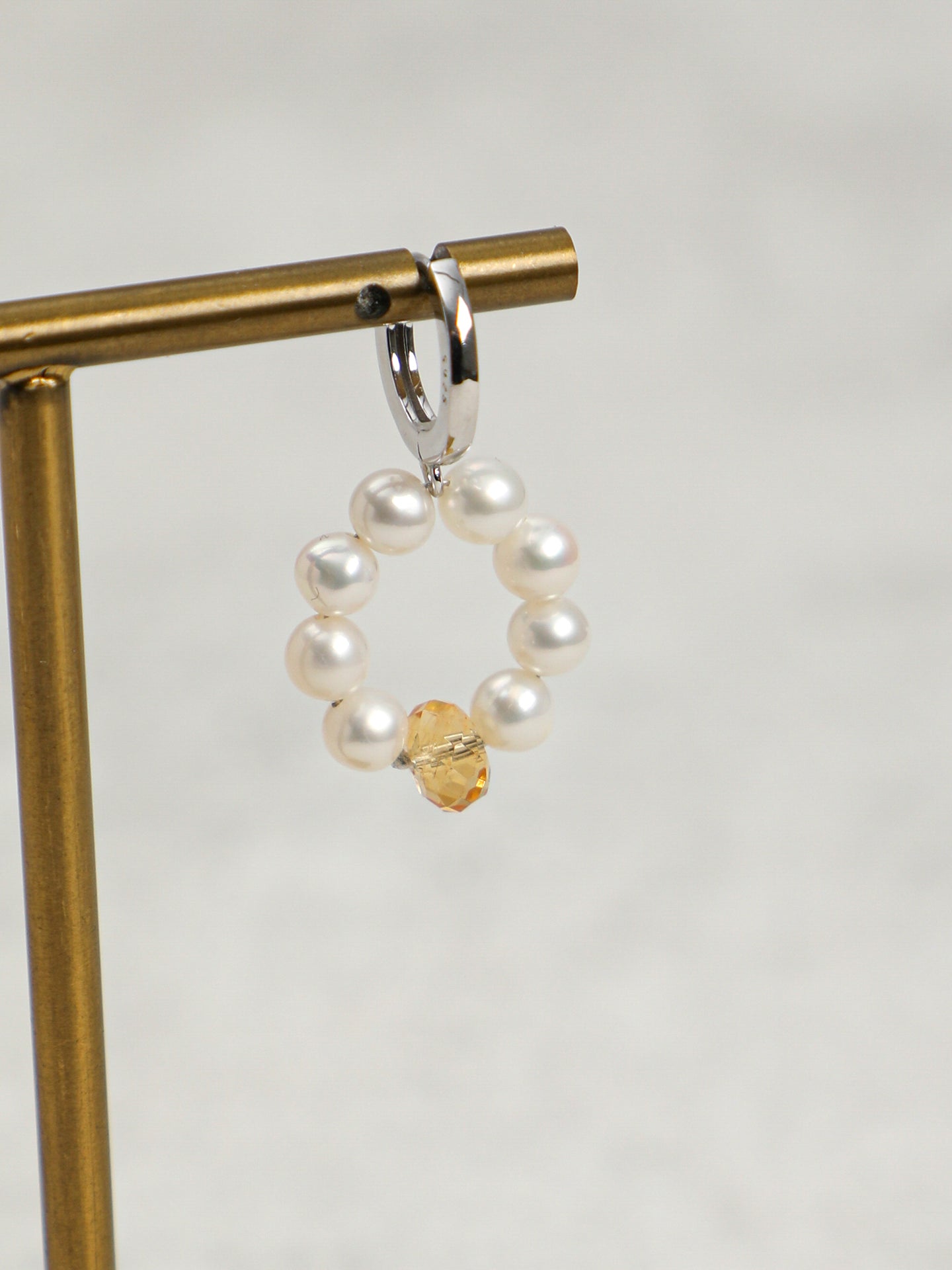 SENLORE Citrine & Pearl Earrings – Lifestyle Shot