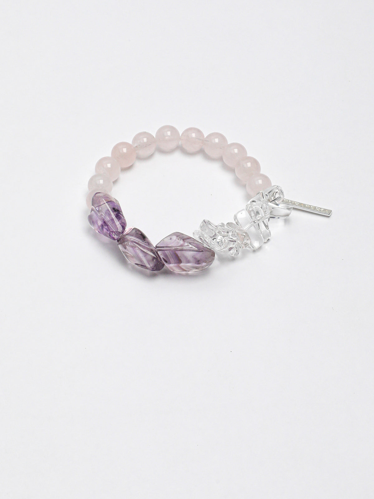 Amethyst Fire Element Bracelet — freeform amethyst & fang bead & S925 Sterling Silver | SENLORE