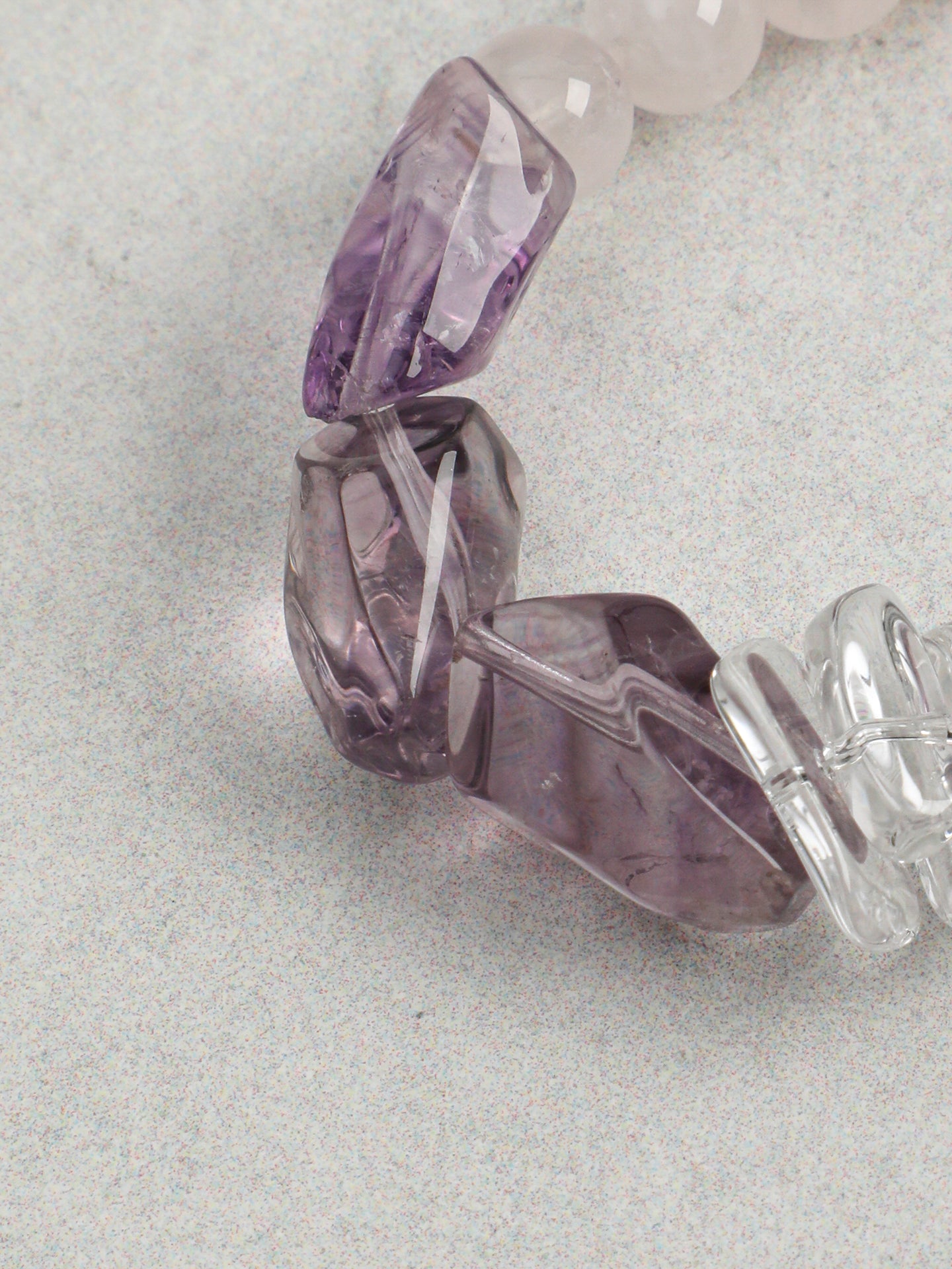Amethyst Fire Element Bracelet — freeform amethyst & fang bead & S925 Sterling Silver | SENLORE