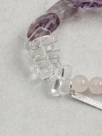 Amethyst Fire Element Bracelet — freeform amethyst & fang bead & S925 Sterling Silver | SENLORE