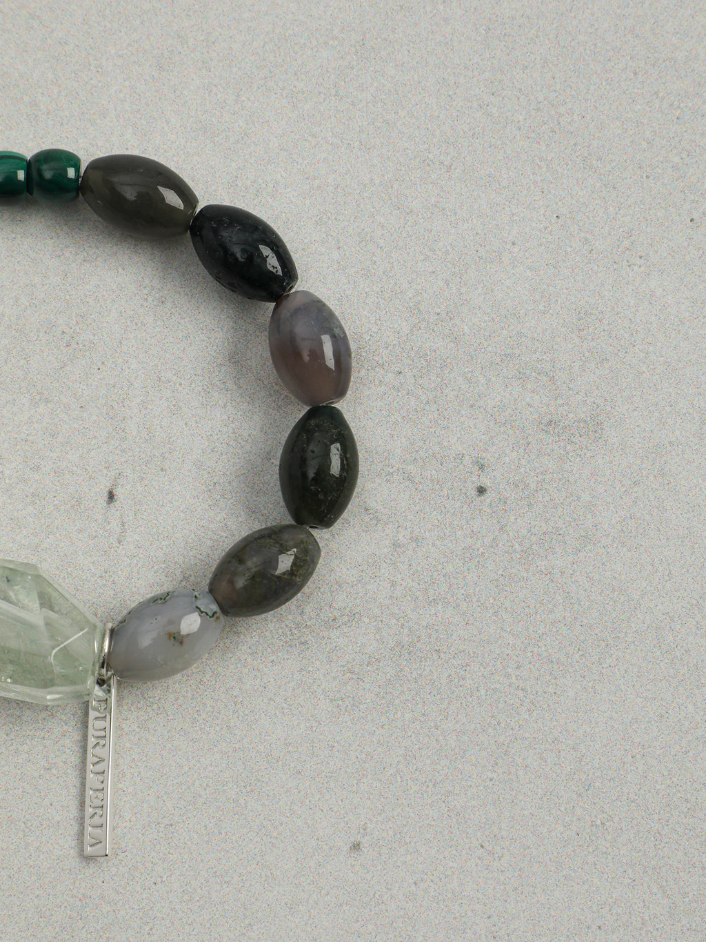 Wood Element Green Crystal Bracelet — green quartz freeform nuggets, moss seed beads... | SENLORE