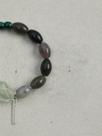 Wood Element Green Crystal Bracelet — green quartz freeform nuggets, moss seed beads... | SENLORE
