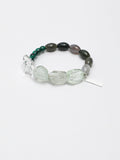 Wood Element Green Crystal Bracelet — green quartz freeform nuggets, moss seed beads... | SENLORE