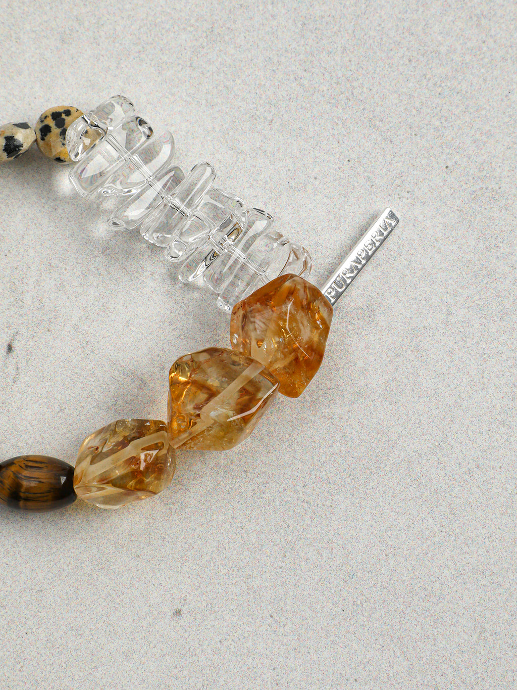 Citrine Tiger's Eye Earth Element Bracelet — freeform Brazilian citrine & spotted disc stone & S925 Sterling Silver | SENLORE