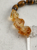 Citrine Tiger's Eye Earth Element Bracelet — freeform Brazilian citrine & spotted disc stone & S925 Sterling Silver | SENLORE