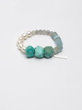 Blue Lake Water Element Bracelet — large freeform amazonite & blue lace stone & S925 Sterling Silver | SENLORE