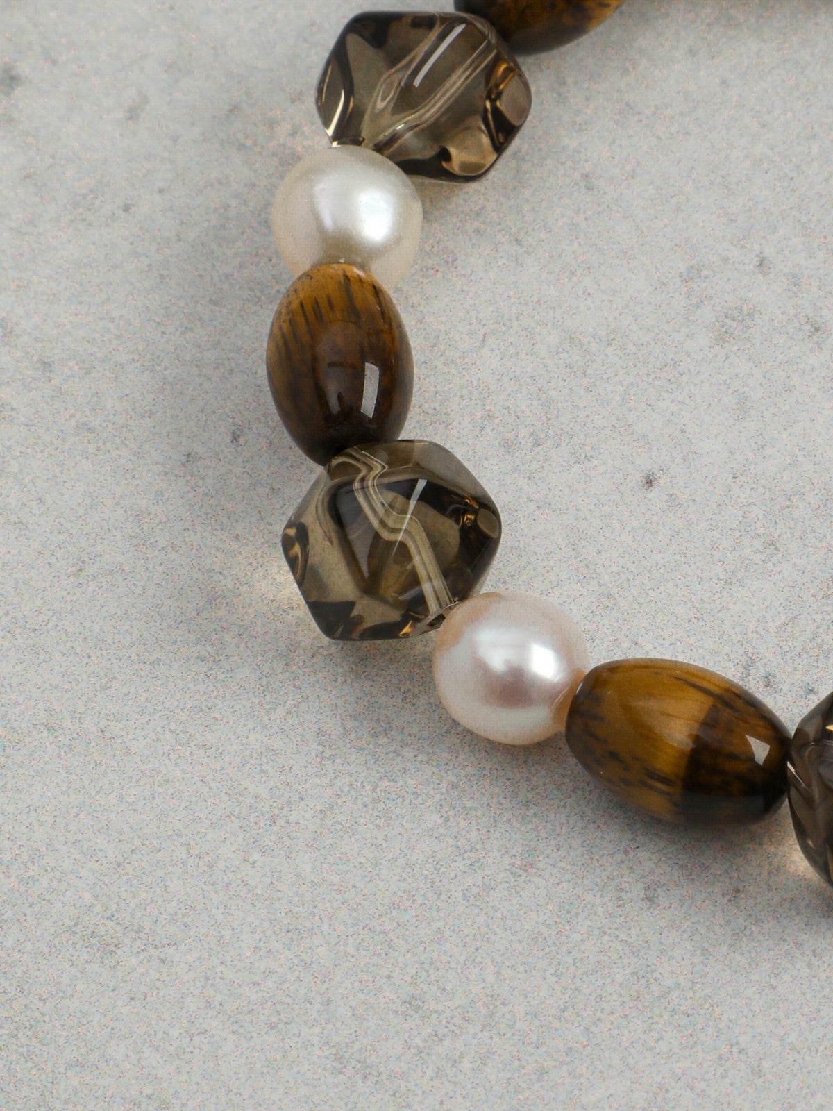 Tiger's Eye Smoky Quartz Bracelet — smoky quartz hexagon & square faceted yellow tiger's eye & S925 Sterling Silver | SENLORE
