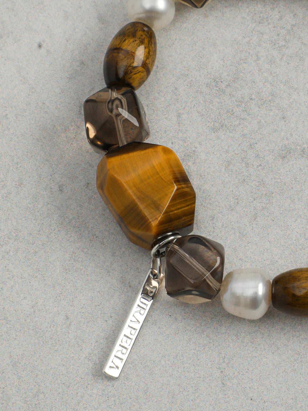 Tiger's Eye Smoky Quartz Bracelet — smoky quartz hexagon & square faceted yellow tiger's eye & S925 Sterling Silver | SENLORE