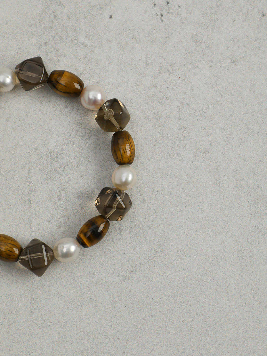 Tiger's Eye Smoky Quartz Bracelet — smoky quartz hexagon & square faceted yellow tiger's eye & S925 Sterling Silver | SENLORE