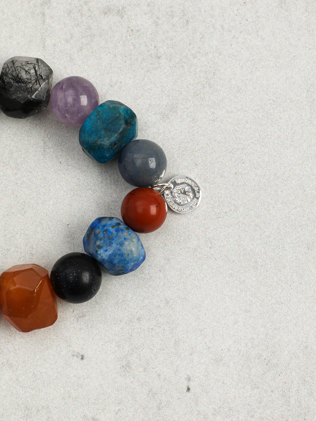 Garden in Full Bloom Multi-Gemstone Bracelet — blue tiger's eye, blue apatite, amethyst, black ruti... | SENLORE